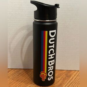 Dutch Bros Black 20oz Stainless Steel Insulated Travel Mug with Colorful Stripes